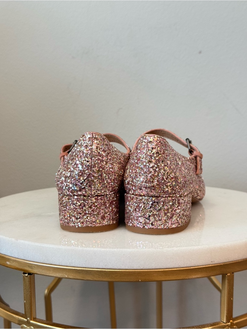 Madewell Pink Glitter Mary Jane Flats Sz 7.5 - Picture 7 of 13